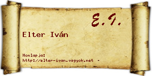 Elter Iván névjegykártya