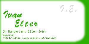 ivan elter business card